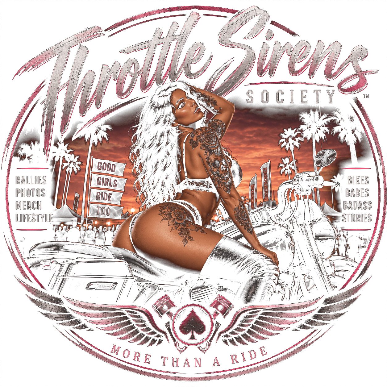 Throttle Sirens Society — rallies, photos, merch, lifestyle. More than a ride.