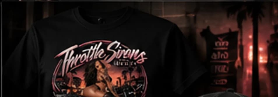 Throttle Sirens Society tee and trucker cap